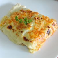 Canelones de pollo asado y calabacín